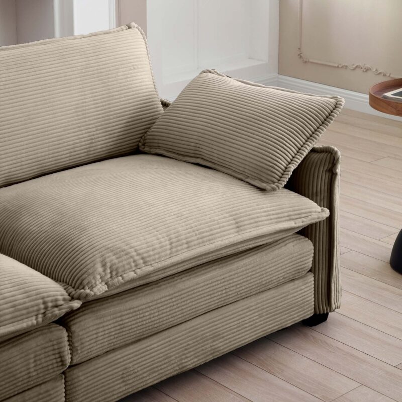 Walker Edison | Cloud Deep Sofa Chair With Ottoman - Image 13