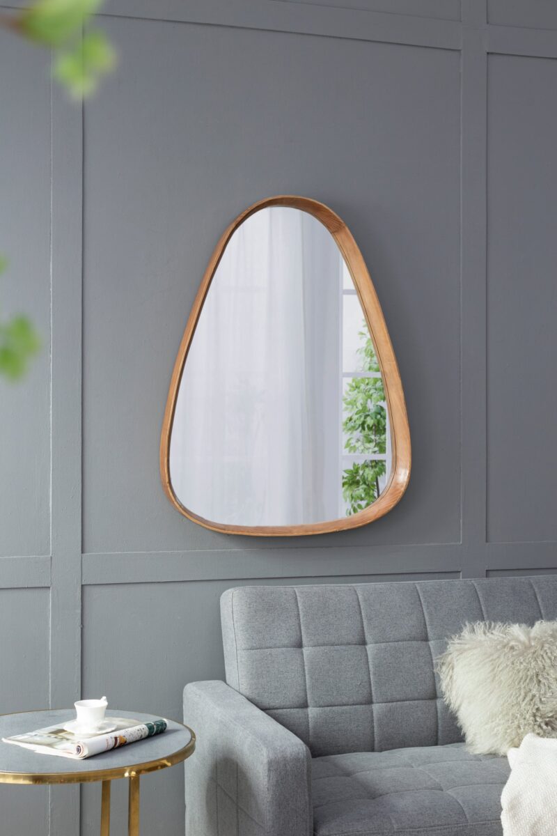 Walker Edison | Curve Design Wood Mirror - Image 11
