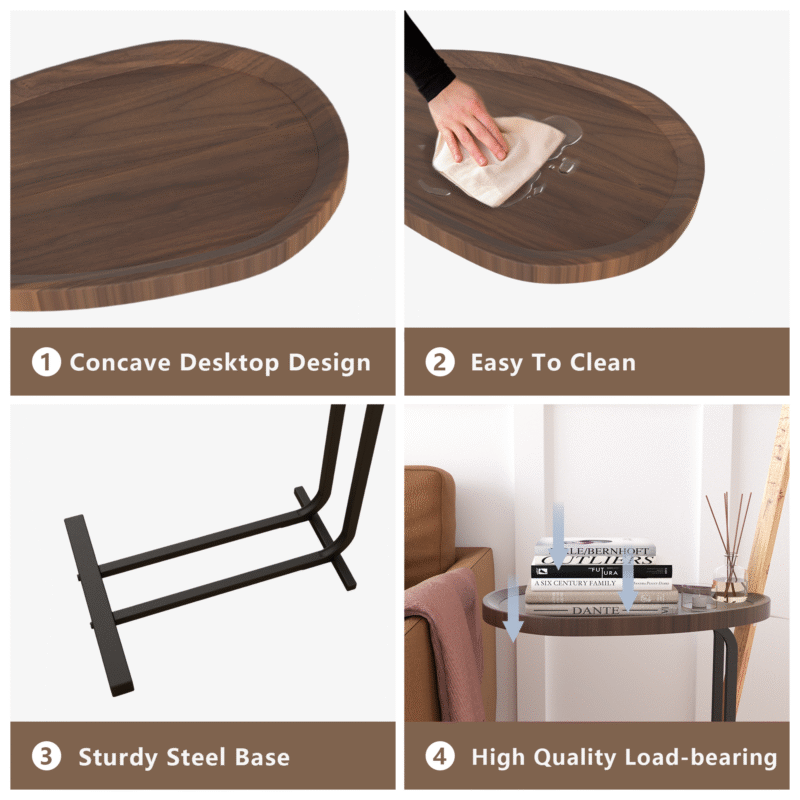 Walker Edison | C Shape End Table for Sofa and Bedside - Image 15