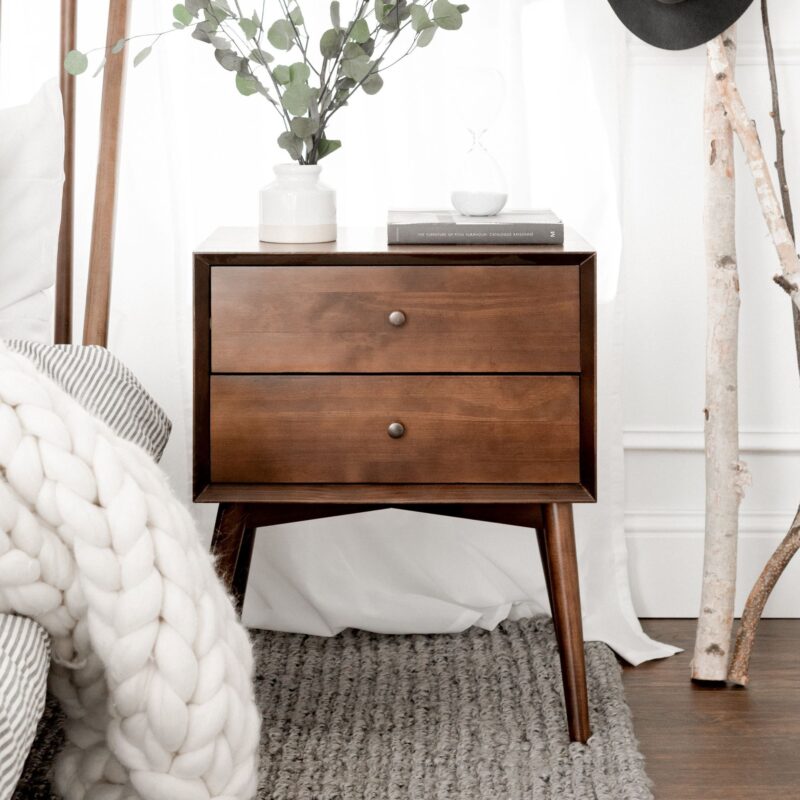 Mid-Century Solid Wood Nightstand Collection (1 or 2 Drawer) - Image 8