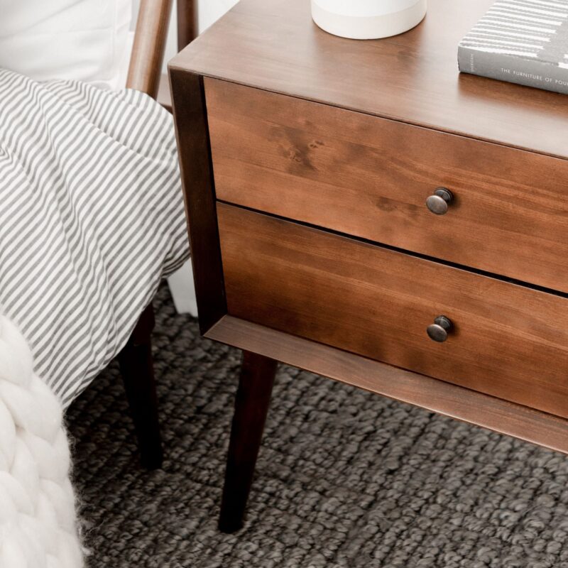 Mid-Century Solid Wood Nightstand Collection (1 or 2 Drawer) - Image 12