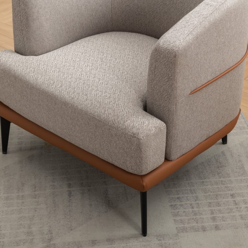 Walker Edison | Modern Two-tone Barrel Accent Chair - Image 11