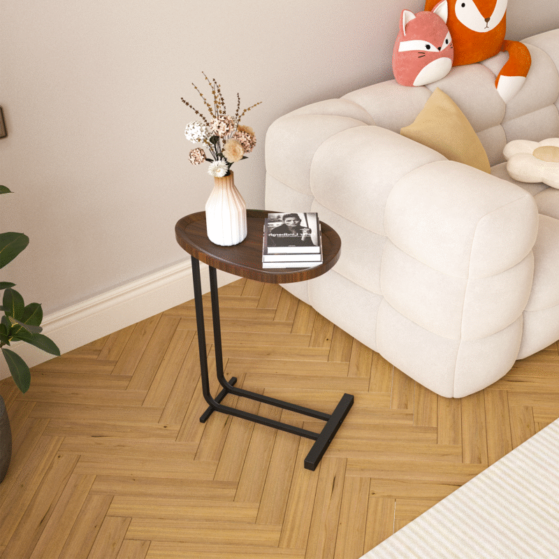 Walker Edison | C Shape End Table for Sofa and Bedside - Image 5