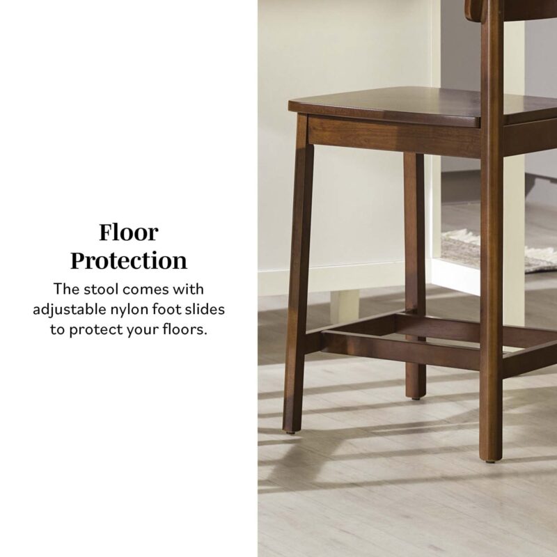 Minimalist Solid Wood Counter Stool, Set of 2 - Image 3