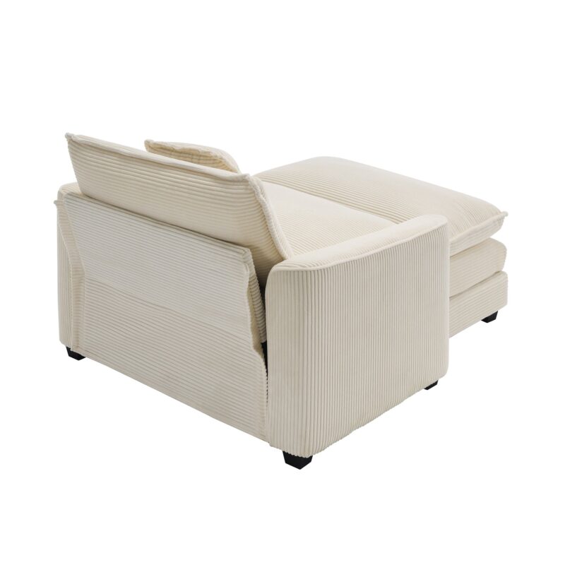 Walker Edison | Corduroy Deep Seat Cloud Accent Chair with Ottoman Set - Image 8