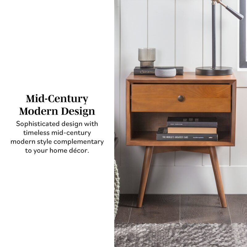Mid-Century Solid Wood Nightstand Collection (1 or 2 Drawer) - Image 29