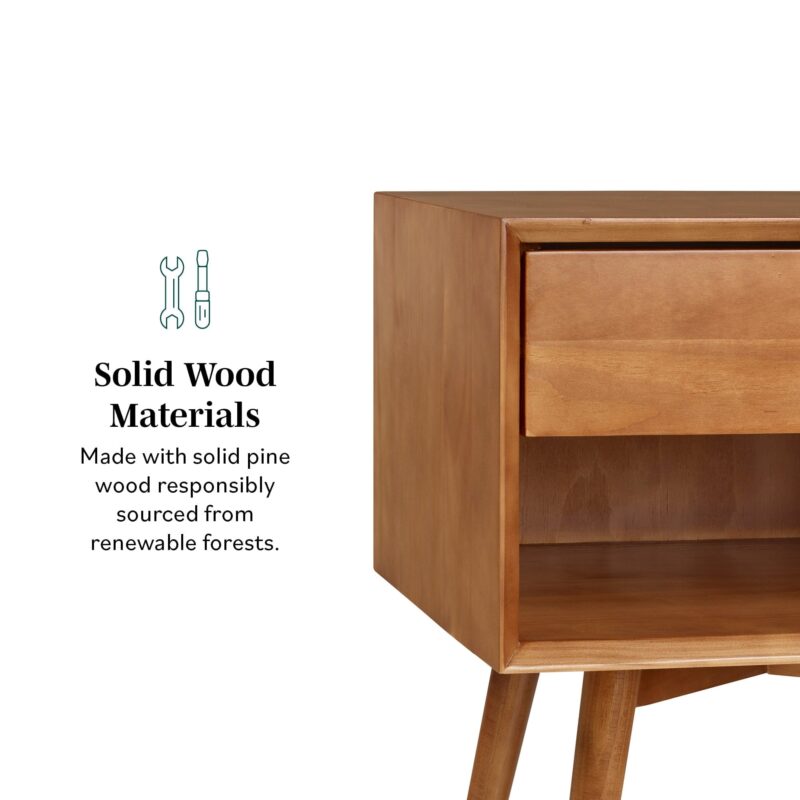 Mid-Century Solid Wood Nightstand Collection (1 or 2 Drawer) - Image 28