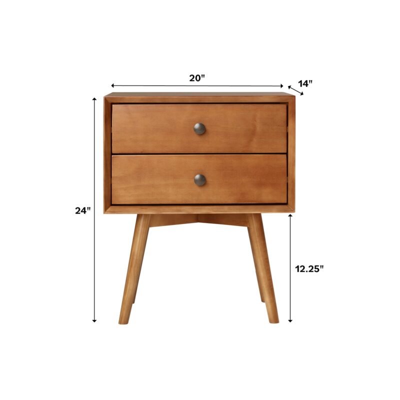 Mid-Century Solid Wood Nightstand Collection (1 or 2 Drawer) - Image 6