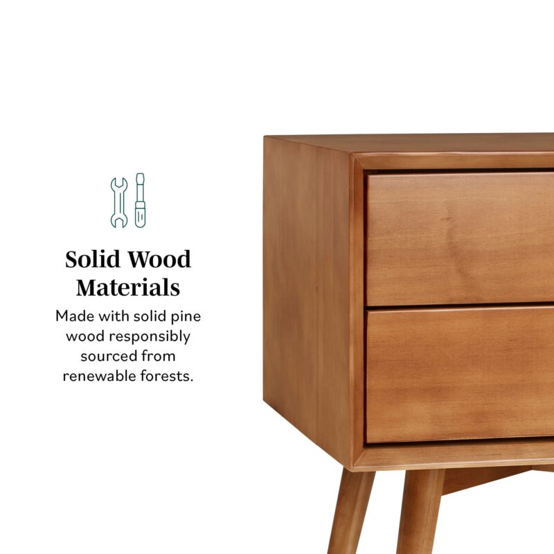 Mid-Century Solid Wood Nightstand Collection (1 or 2 Drawer) - Image 5
