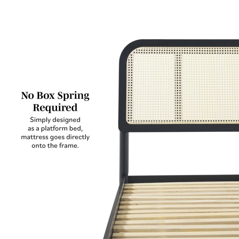 Neru Boho Curved Rattan-Headboard Bed Collection (Queen or King) - Image 4