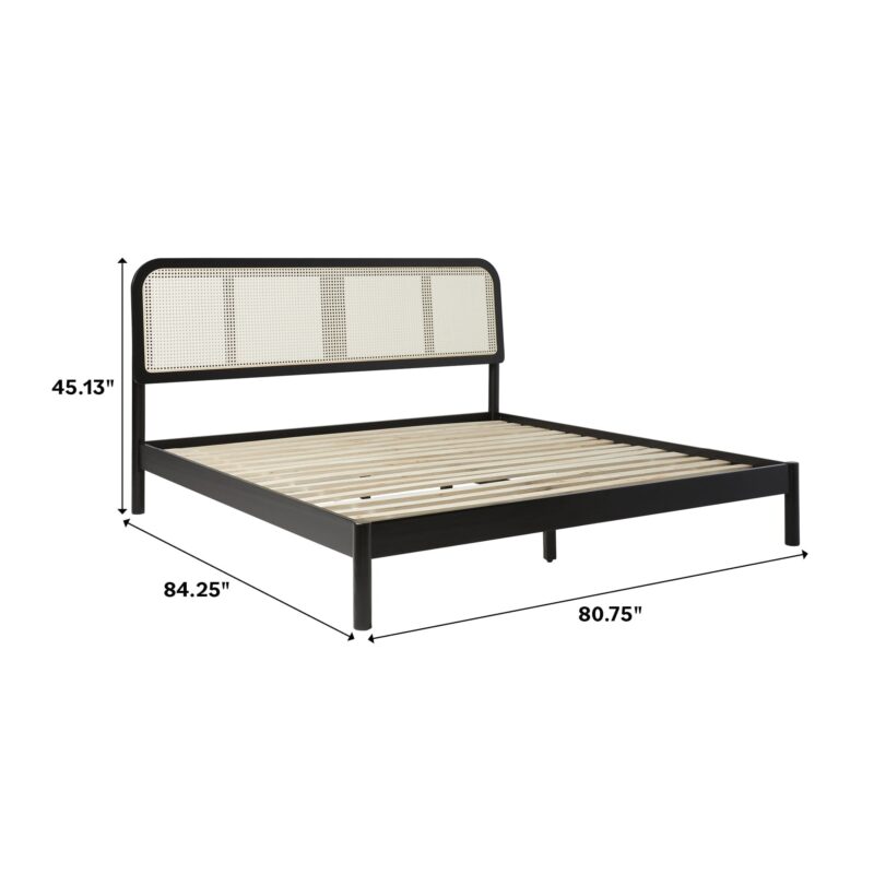 Neru Boho Curved Rattan-Headboard Bed Collection (Queen or King) - Image 21
