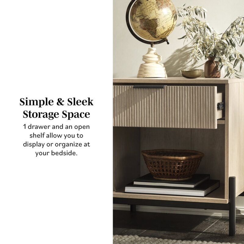 Paris Modern Scandinavian Reeded Nightstand - Image 2