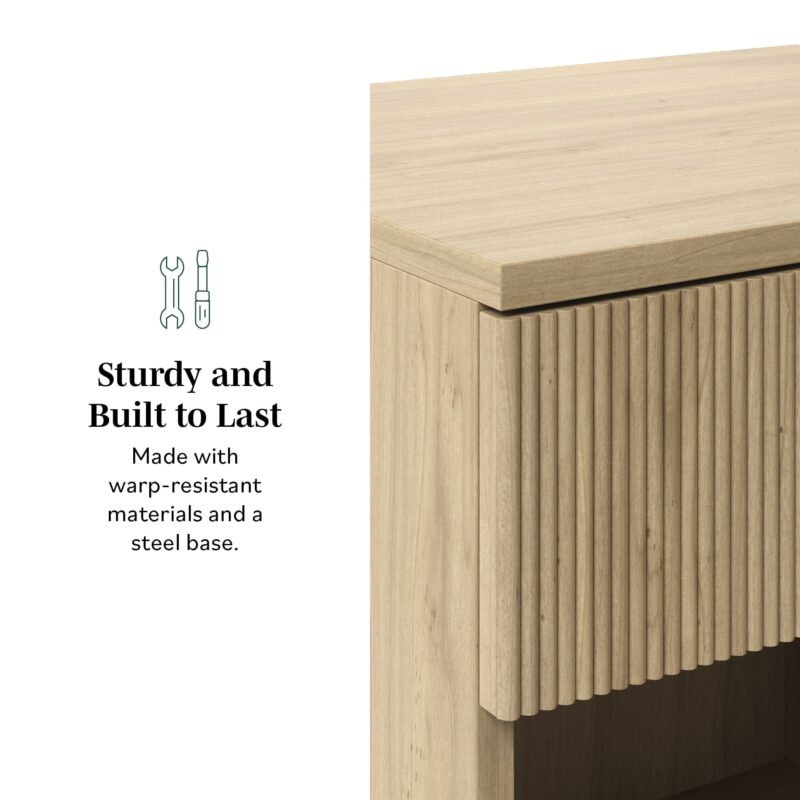 Paris Modern Scandinavian Reeded Nightstand - Image 3