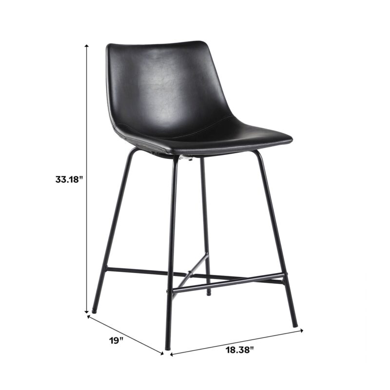 Xuma Urban Industrial Faux Leather Seating Collection (Dining Chair or Counter Stool), Set of 2 - Image 30