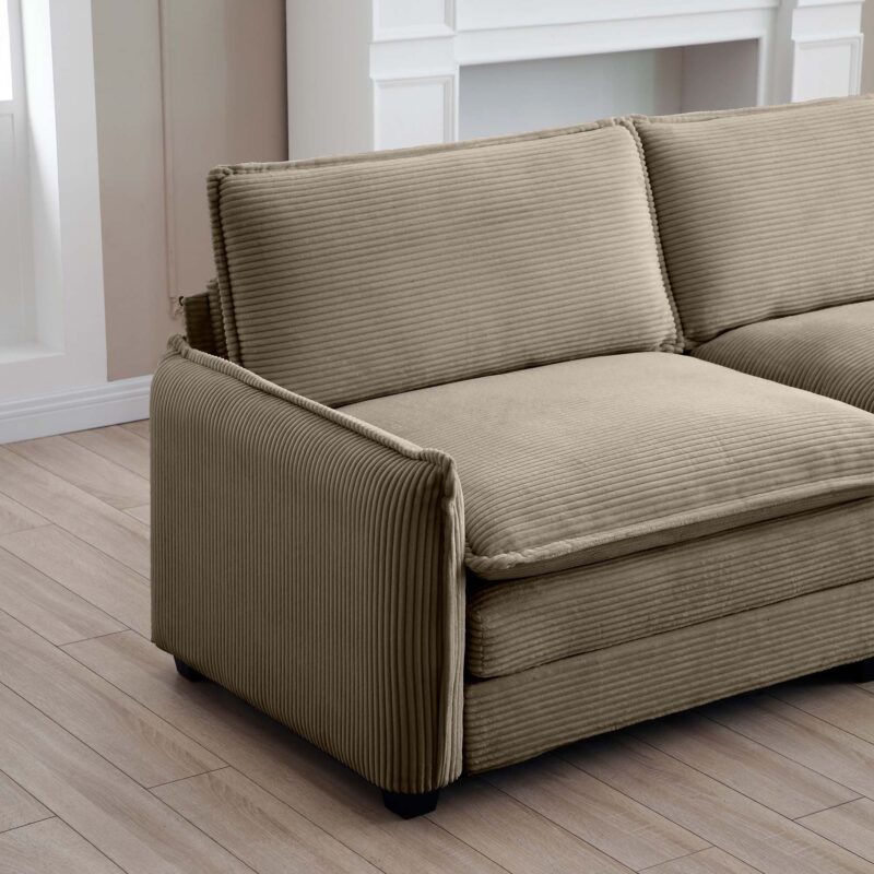 Walker Edison | Cloud Deep Sofa Chair With Ottoman - Image 14