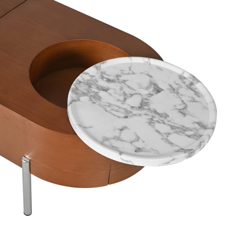Walker Edison | Modern Lift Top Coffee Table with Marble Pattern Tray and Storage - Image 20