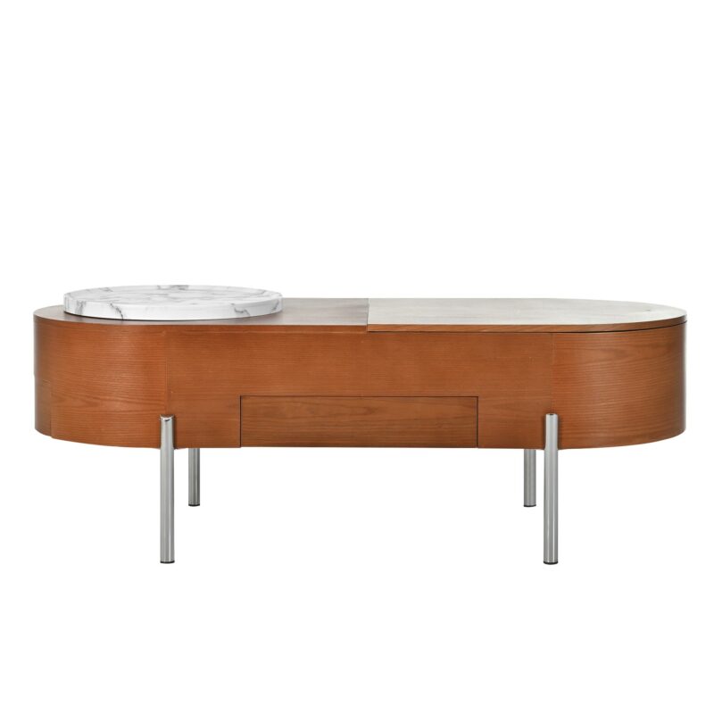 Walker Edison | Modern Lift Top Coffee Table with Marble Pattern Tray and Storage - Image 15