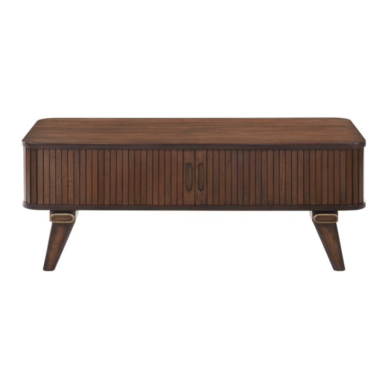 Walker Edison | Minimalist Reeded Storage Coffee Table - Image 2