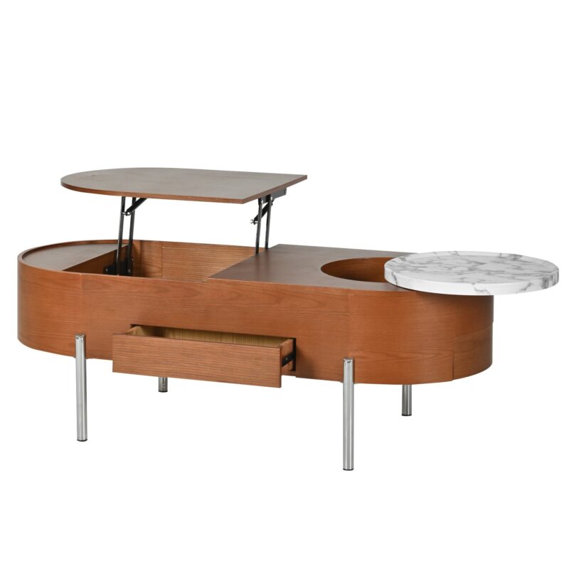 Walker Edison | Modern Lift Top Coffee Table with Marble Pattern Tray and Storage - Image 18