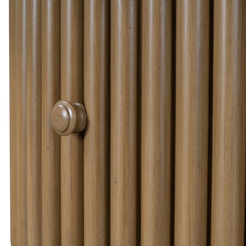 Walker Edison | Reeded Round Coffee Table with a Drawer - Image 12