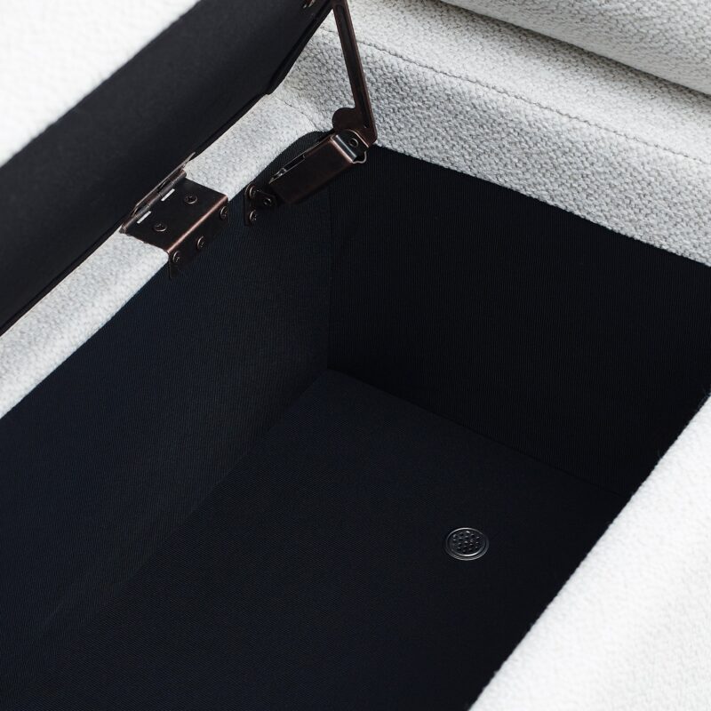 Walker Edison | Minimalist Upholstered Linen Storage Bench - Image 11