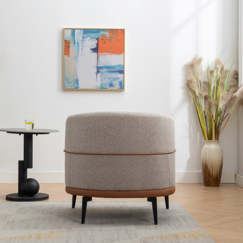 Walker Edison | Modern Two-tone Barrel Accent Chair - Image 8