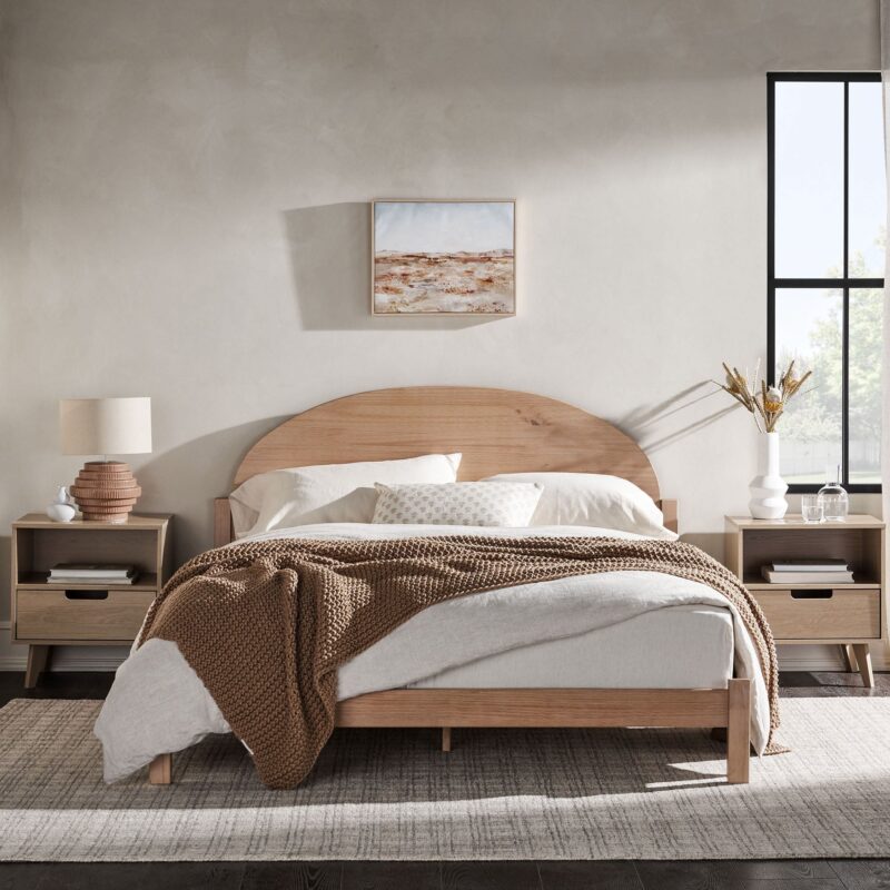 Elias Solid Wood Bed with Arched Headboard - Image 10