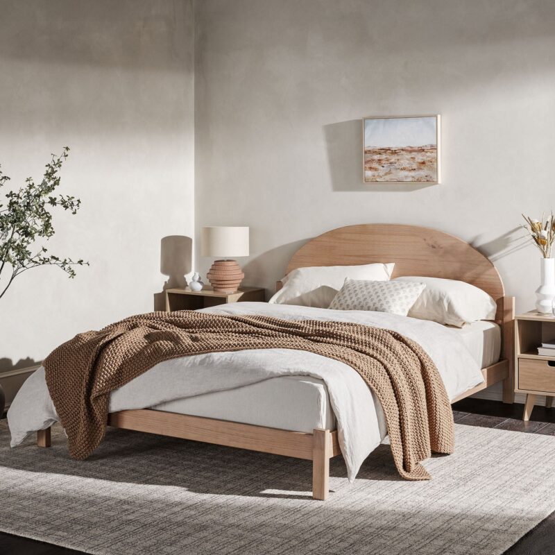 Elias Solid Wood Bed with Arched Headboard - Image 11
