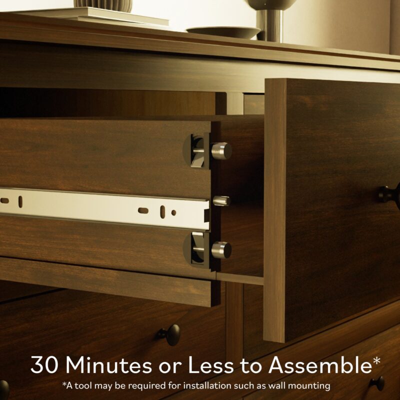 Traditional Vivienne Easy Assembly Solid Wood Nightstand - Image 13