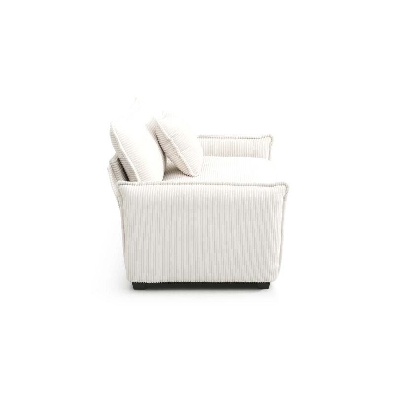 Walker Edison | Beige Corduroy Deep Seated Accent Chair Set - Image 9