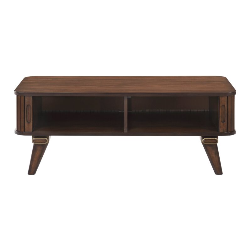 Walker Edison | Minimalist Reeded Storage Coffee Table - Image 5