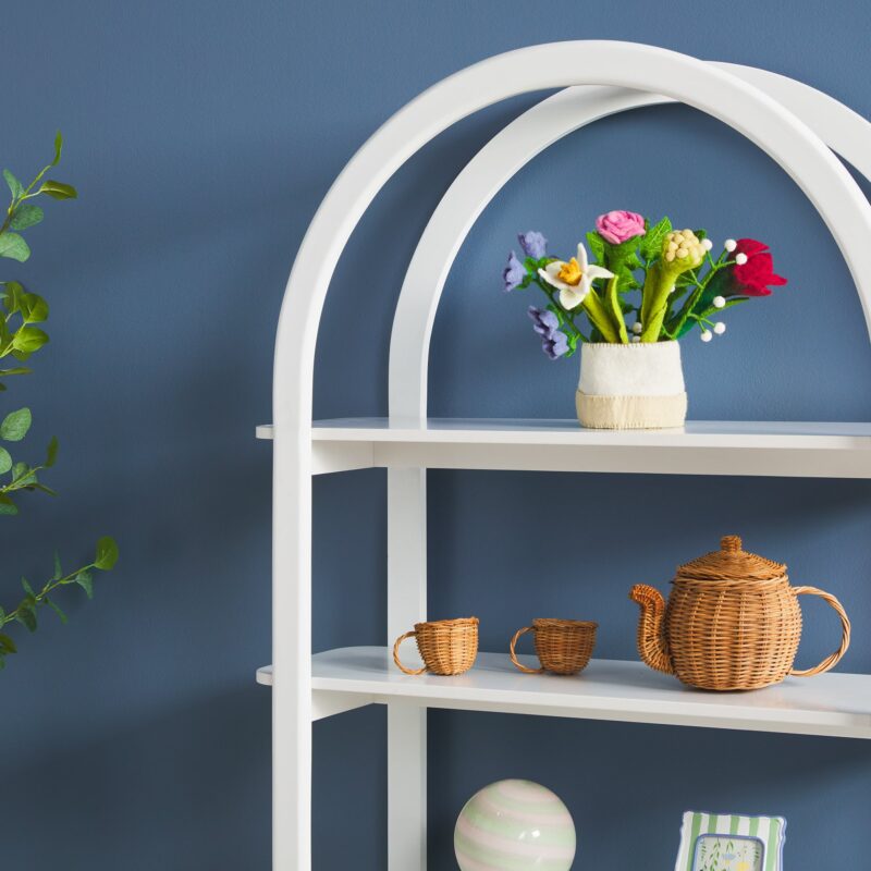 Zoey Modern Arched Wood Storage Bookcase - Image 26
