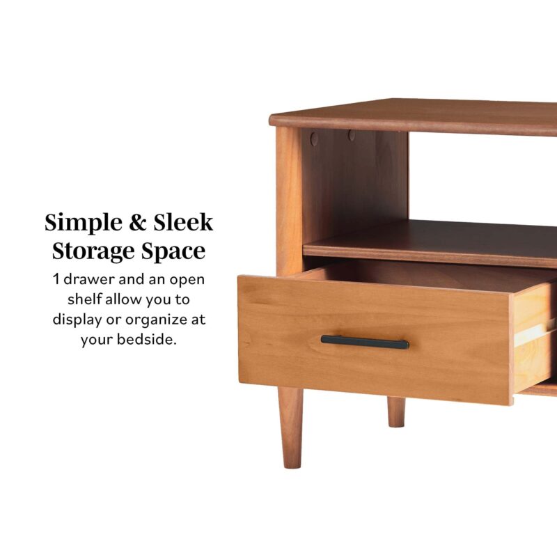 Walker Edison Spindle Transitional 1-Drawer Nightstand - Image 3