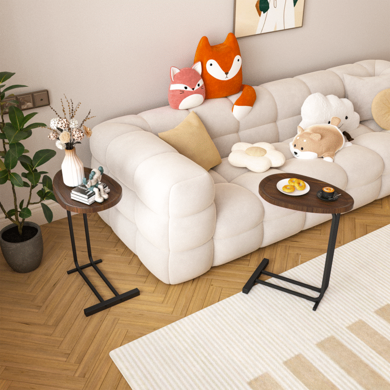 Walker Edison | C Shape End Table for Sofa and Bedside - Image 6