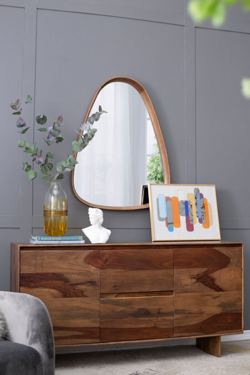 Walker Edison | Curve Design Wood Mirror - Image 7