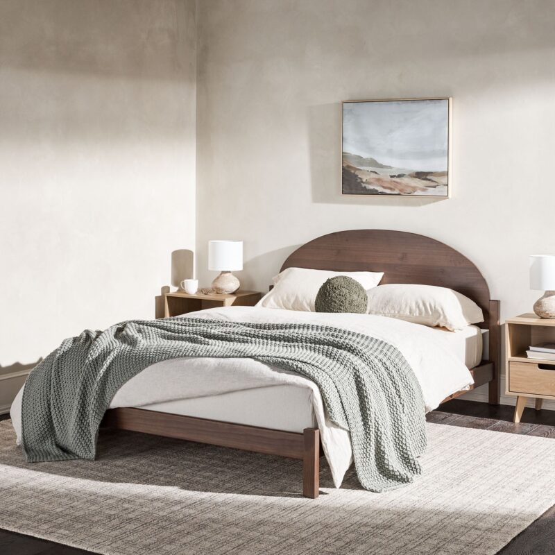 Elias Solid Wood Bed with Arched Headboard - Image 4