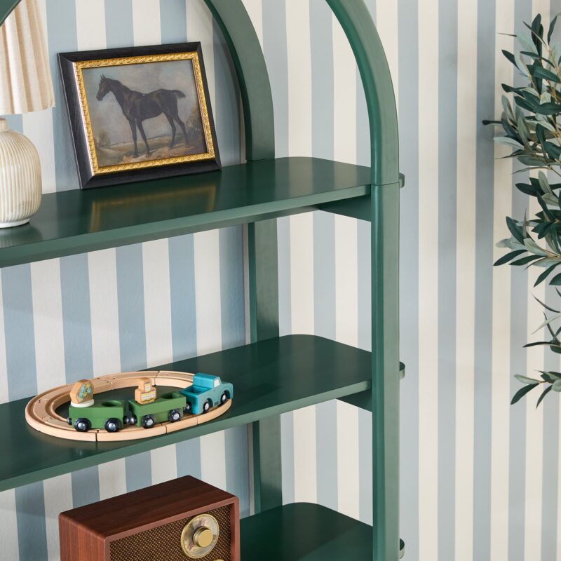 Zoey Modern Arched Wood Storage Bookcase - Image 15
