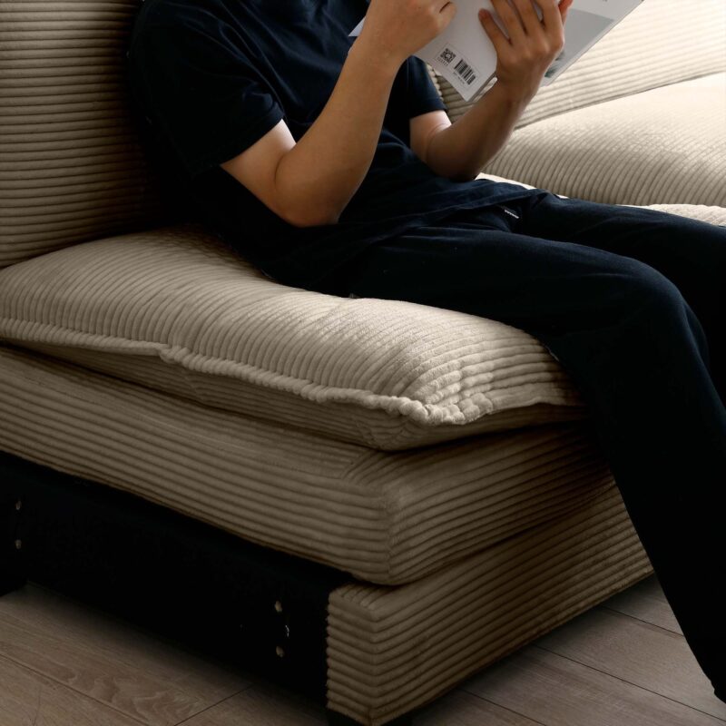 Walker Edison | Cloud Deep Sofa Chair With Ottoman - Image 10