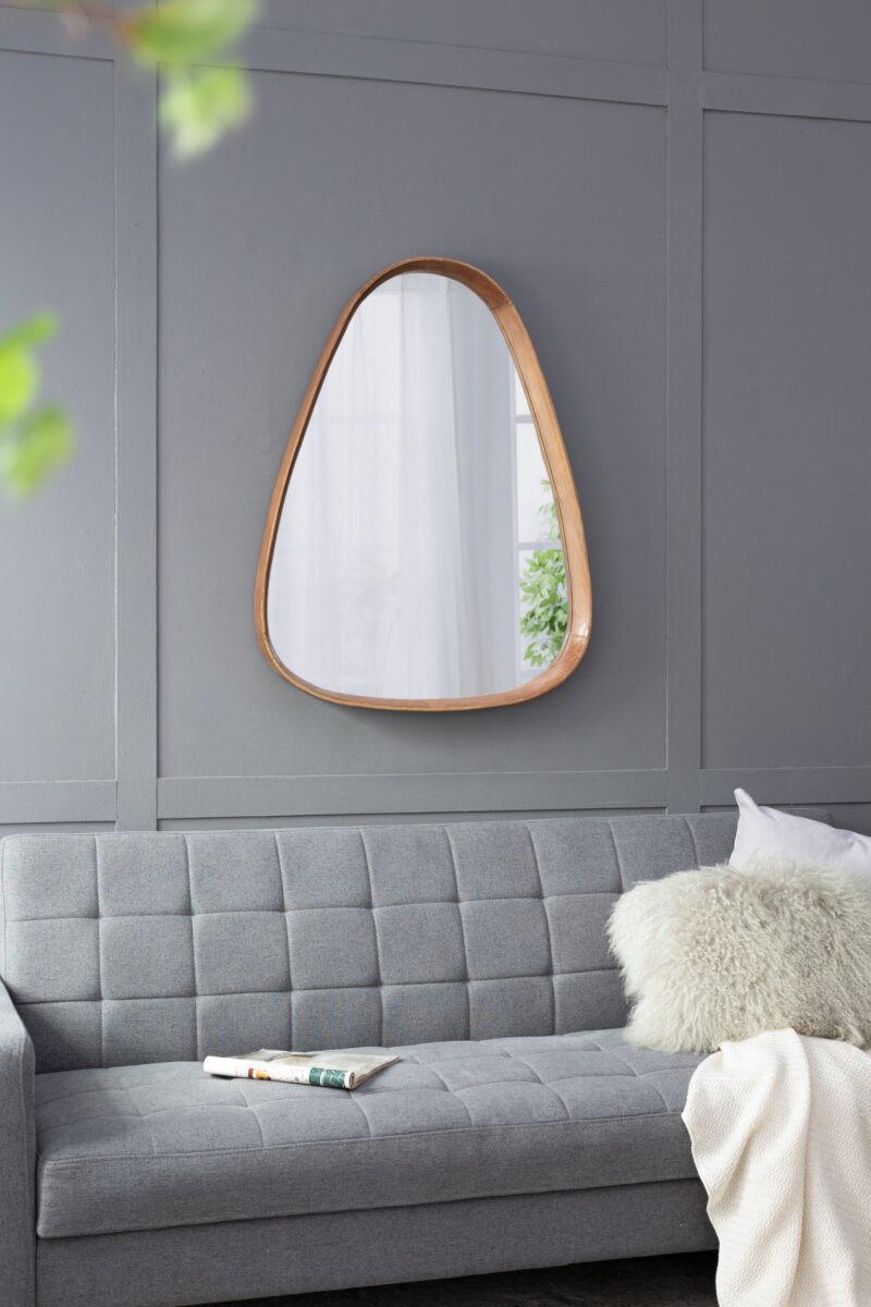 Walker Edison | Curve Design Wood Mirror - Image 5