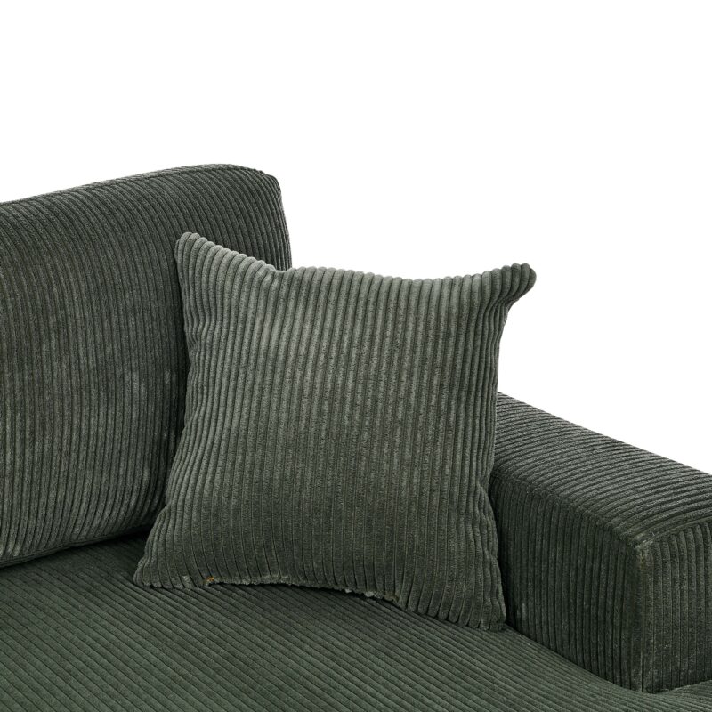 Walker Edison | Coastal Green Corduroy Double-Chaise Cloud Sectional Sofa - Image 4