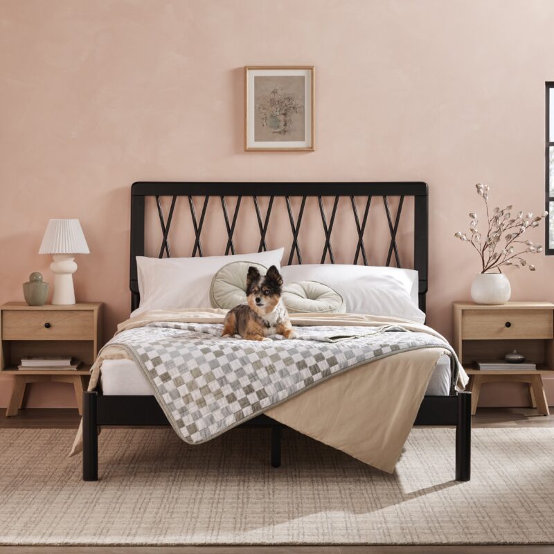 Cama X Spindle Mid-Century Modern Solid Wood Bed - Image 8