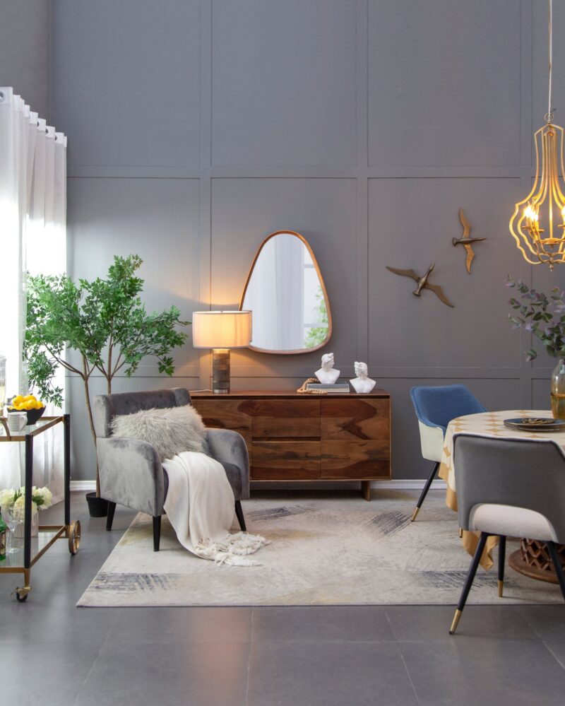 Walker Edison | Curve Design Wood Mirror - Image 10