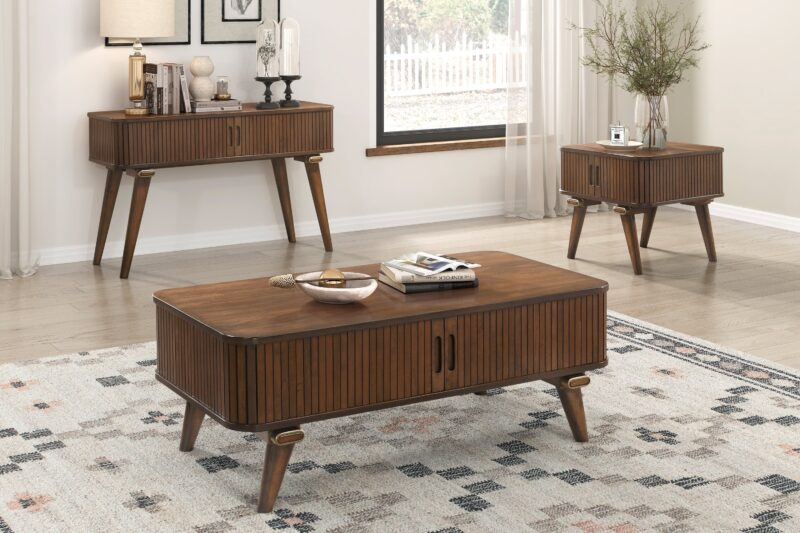Walker Edison | Minimalist Reeded Storage Coffee Table - Image 8