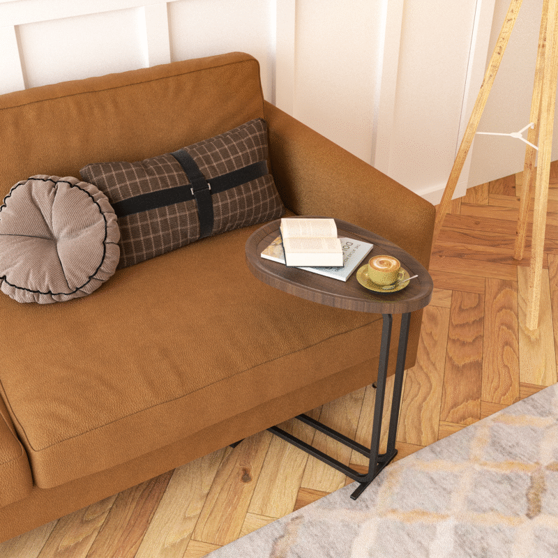 Walker Edison | C Shape End Table for Sofa and Bedside - Image 4