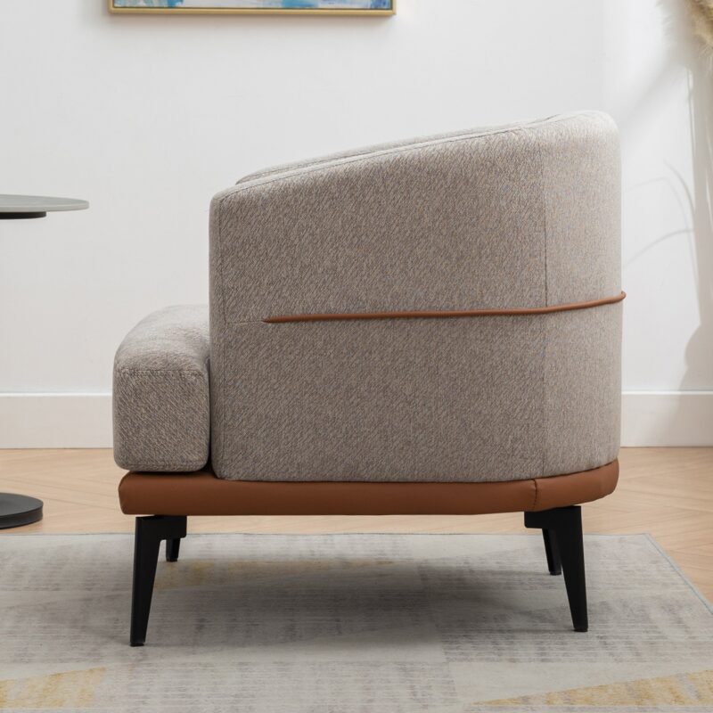 Walker Edison | Modern Two-tone Barrel Accent Chair - Image 2