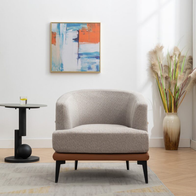 Walker Edison | Modern Two-tone Barrel Accent Chair - Image 7