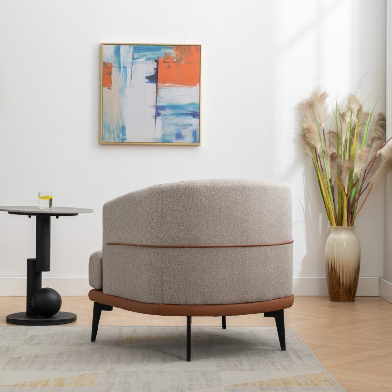 Walker Edison | Modern Two-tone Barrel Accent Chair - Image 9