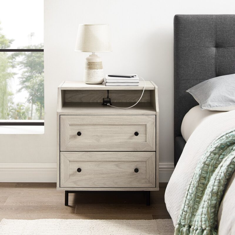 Lisa 2 Drawer Nightstand with USB - Image 2