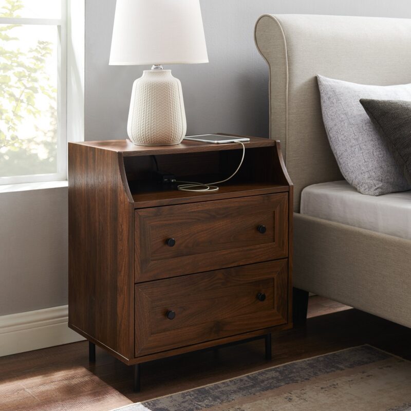 Lisa 2 Drawer Nightstand with USB - Image 4