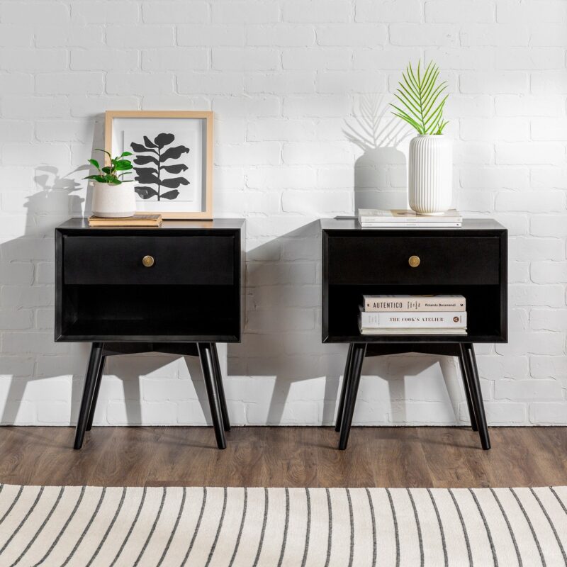 Mid-Century Solid Wood Nightstand Collection (1 or 2 Drawer) - Image 32